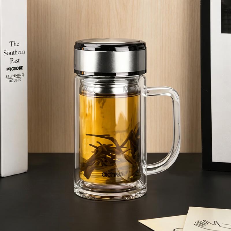 Aiqiwu Double-Layer Glass Tea Cup with Infuser