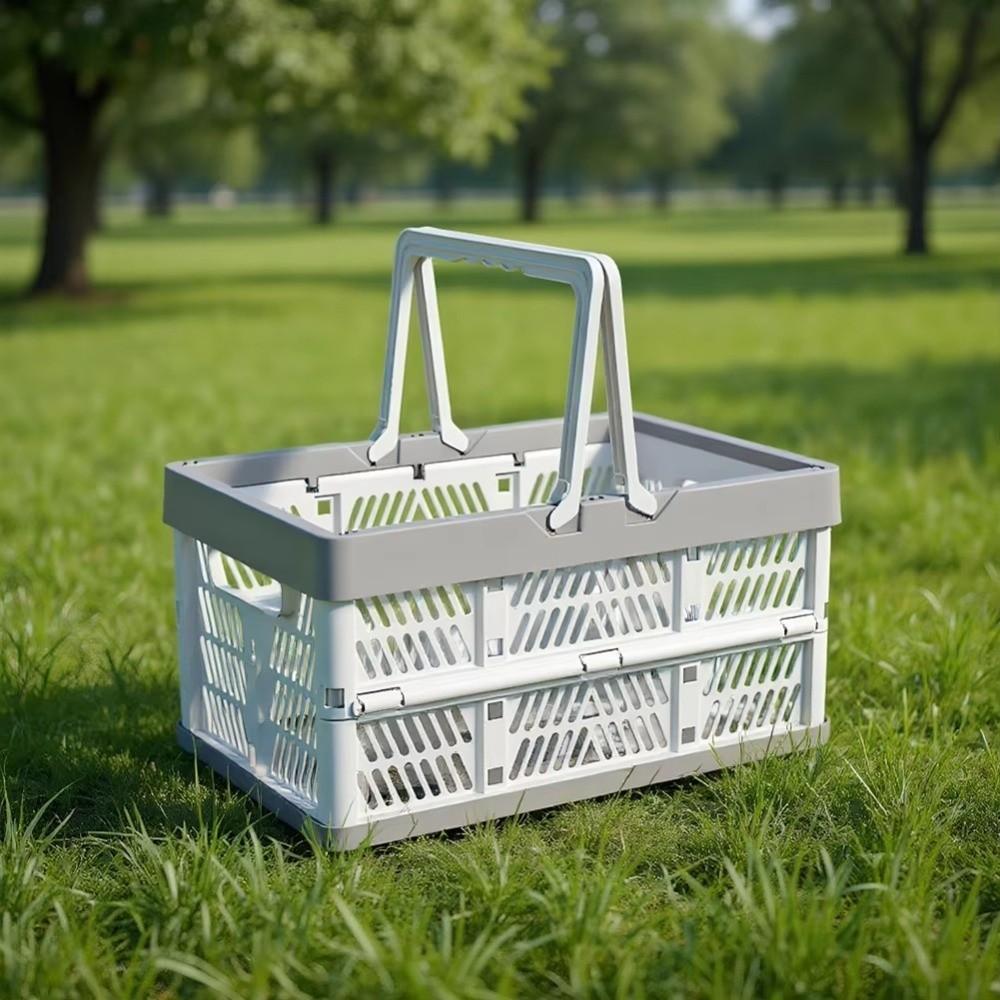 Thickened Folding Storage Basket Large Capacity Plastic Storage Box Outdoor Picnic
