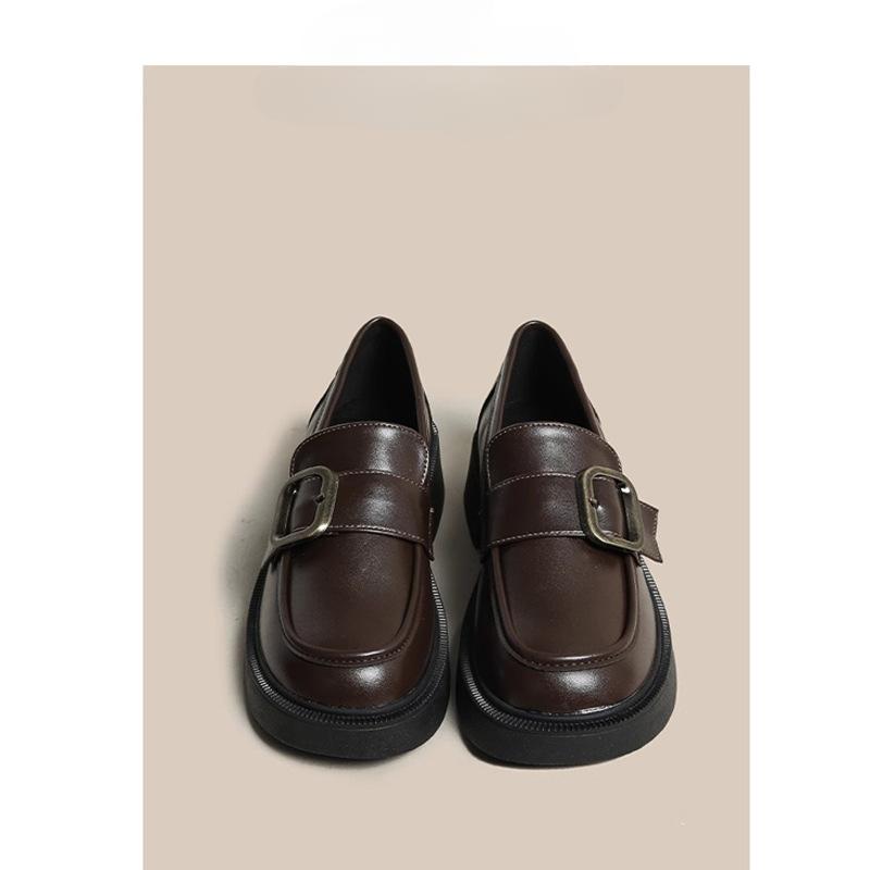 Dodge Authentieke Leren Loafers Damesschoenen Lente Nieuw Instappers Zachte Zool Pumps Britse Stijl Leren Schoenen Mary Jane Schoenen 40