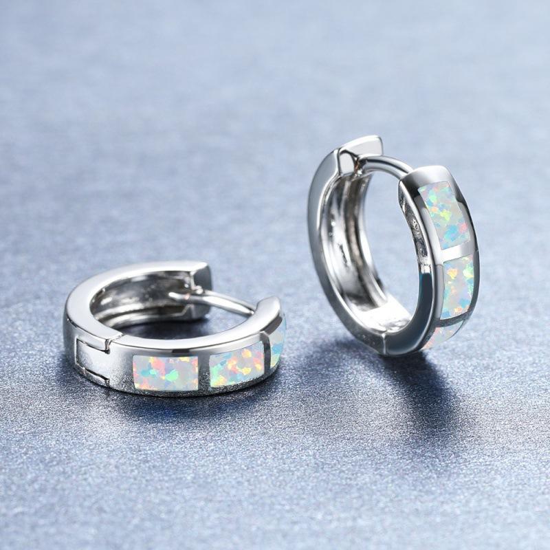 

Japanese and Korean geometric earrings round opal multi-color earrings women s temperament versatile trinkets