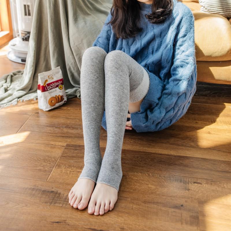 Chaussettes chaudes en laine pour femmes japonaises, longueur genou, pour l'automne et l'hiver