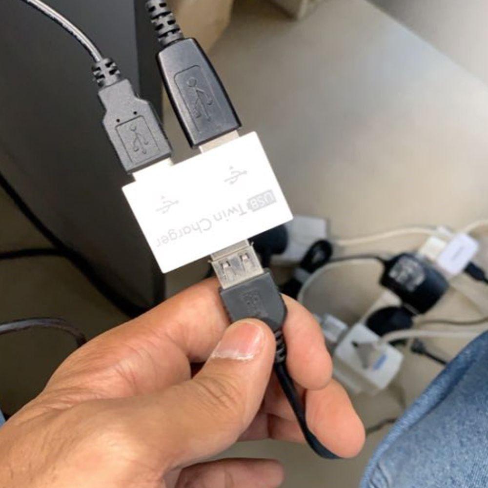 1 Male To 2 Port Female USB2.0 Charging Splitter USB Charging Extender USB 2.0 Charging Hub