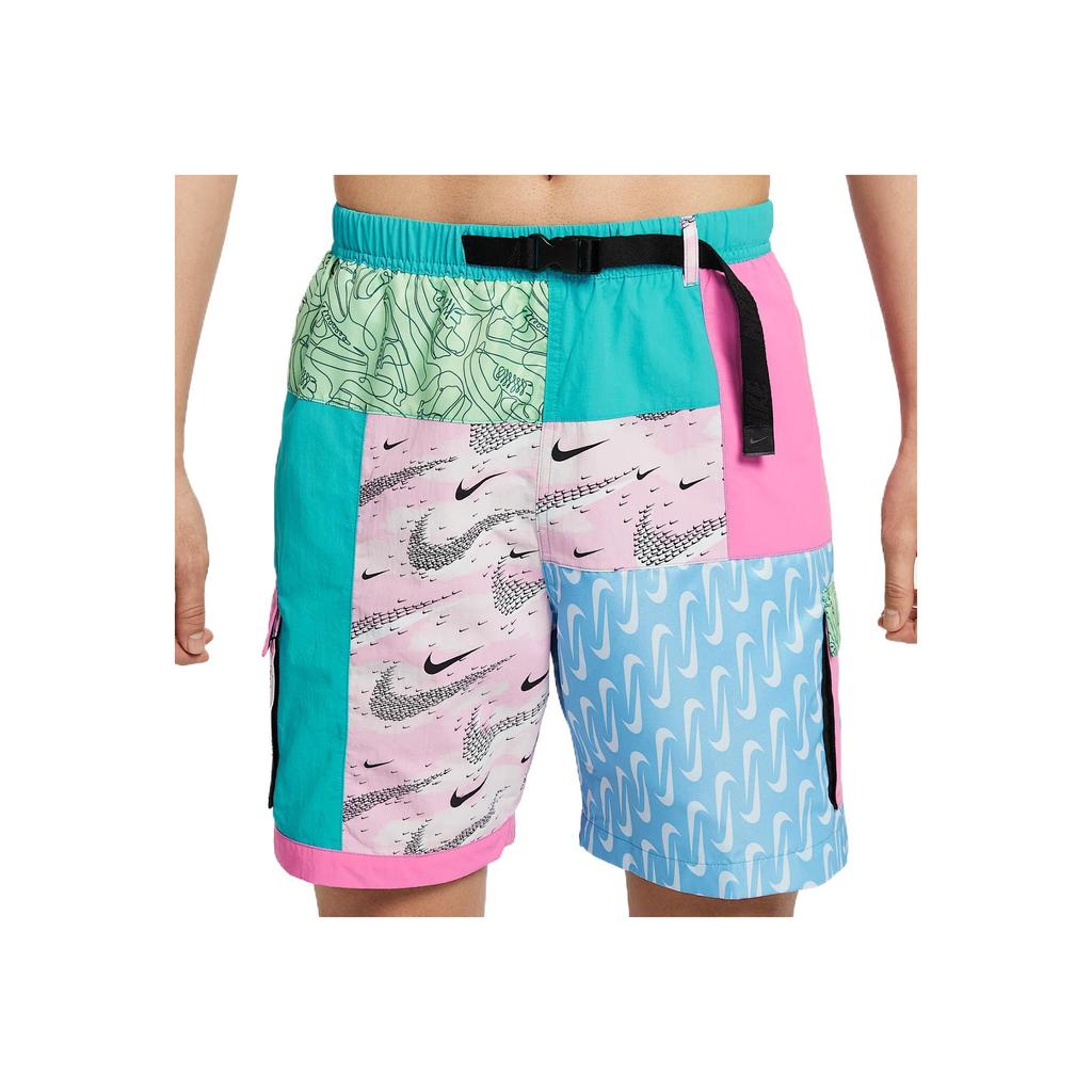 Nike Swim Voyage Pantaloncini Comodi Moda Versatile Casual Uomo Pantaloncini Verde Cactus Rosa Giocoso Azzurro Acqua FZ7373-343