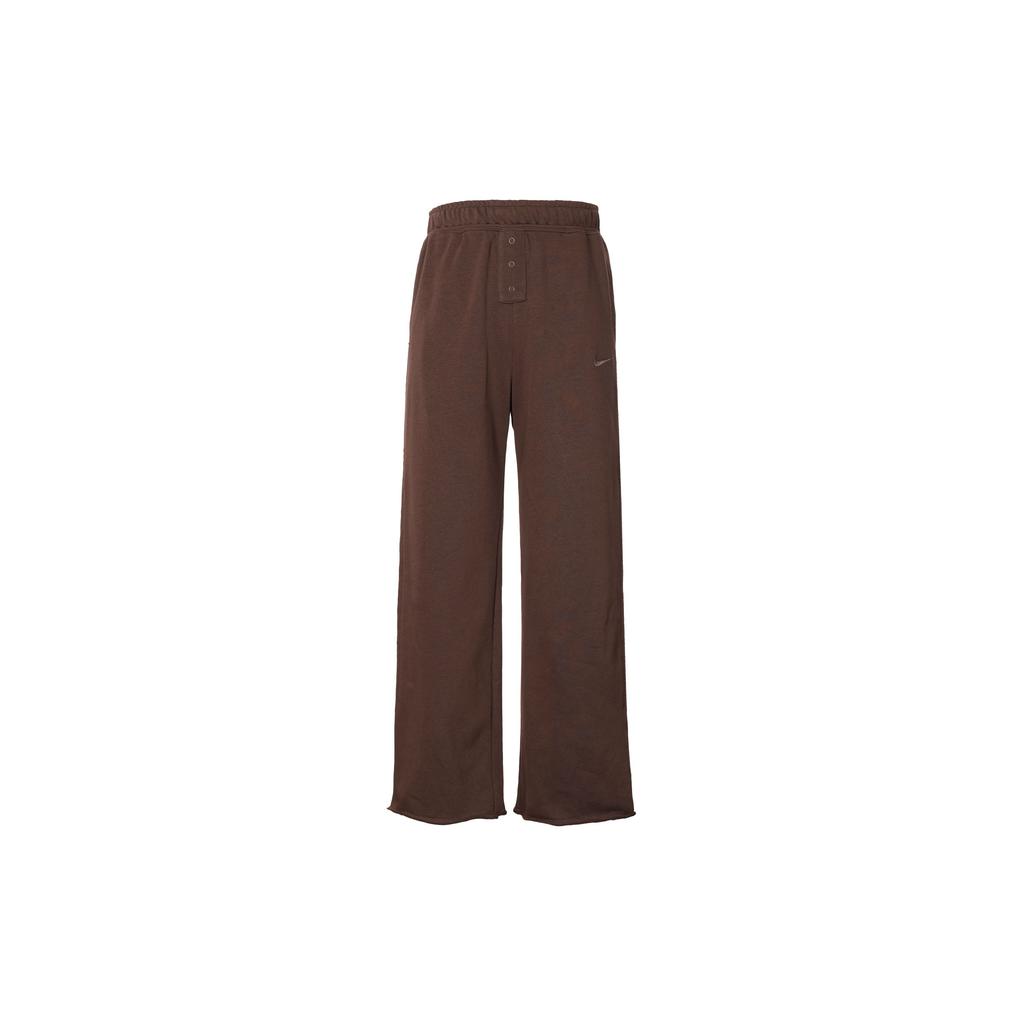 Nike Solid Color High Waist Wide Leg Casual Sports Pants Women pants Earth-Brown DV7845-227