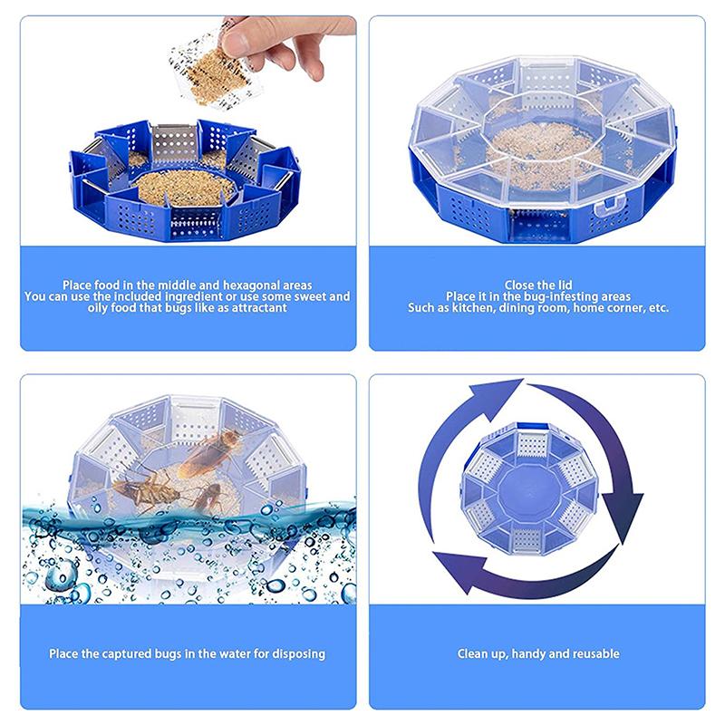 1pc Blue Cockroach Trap Pest Pest Insect Countermeasure Fly Killer Trap Cockroach Killer Reusable durable hight quailtly