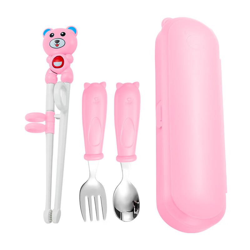 Kids' Stainless Steel Learning Chopsticks & Fork Set