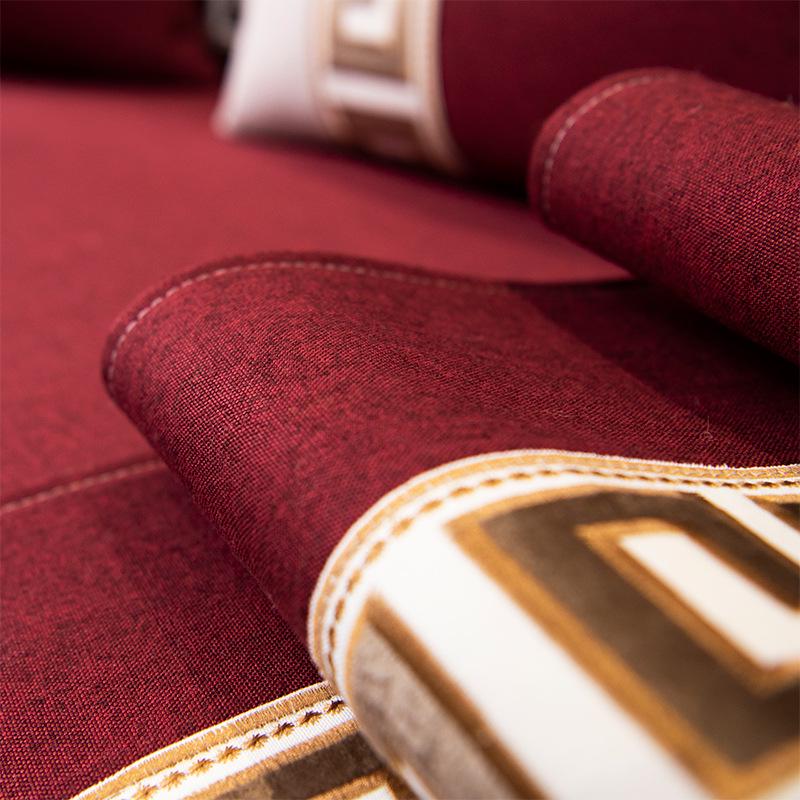 Copricuscino per Divano Universale Rosso Cotone Lino Antiscivolo - Festivo e per Tutte le Stagioni