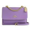 Klare 22 Brand Logo Chain Shoulder Strap Saffiano Leather Shoulder Crossbody Bag Small Women's Purple