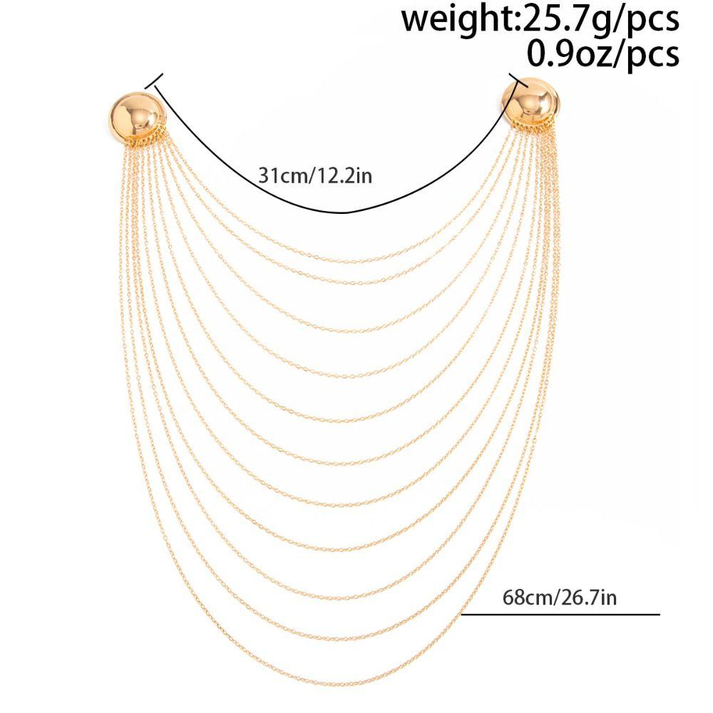 Geometric Multi Layer Metal Tassel Brooch Long Multi-layer Chains Pin Pins Clip Banquet Party