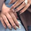 24 Stück Rosa Press-on-Nägel Kunst Leopardenmuster Französisch Lang Mandel Form Falsche Nagelspitzen Fertig Tragbar Schleife Kirsche Design Falschnagel Set