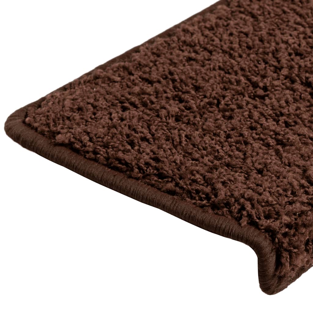 Vidaxl Maty Na Schody 15 Szt. 65X21X4 Cm Brązowe Prostokątne Krawędzie