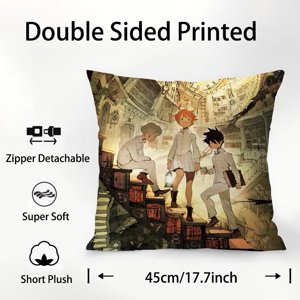 

Наволочка The Promised N-Neverland из мягкой плюшевой ткани с двусторонним принтом для диванных подушек. 12x12Inch