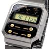 Casio Digital Reissue Overseas Black and Gold A100WEGG-1A2 Men's Watch, Design, Model, [Used]