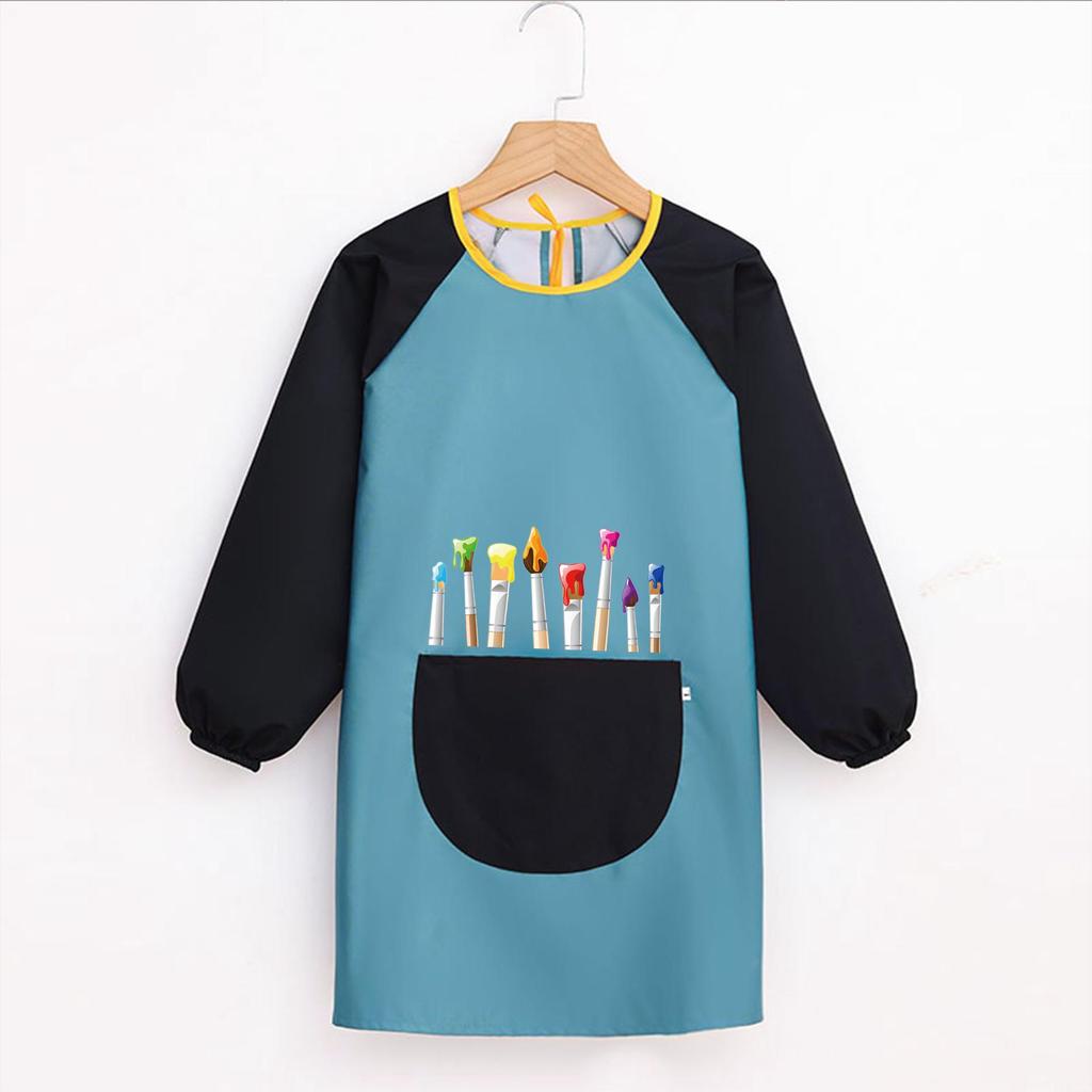 Kids' Waterproof Painting Smock with Long Sleeves and Custom Logo