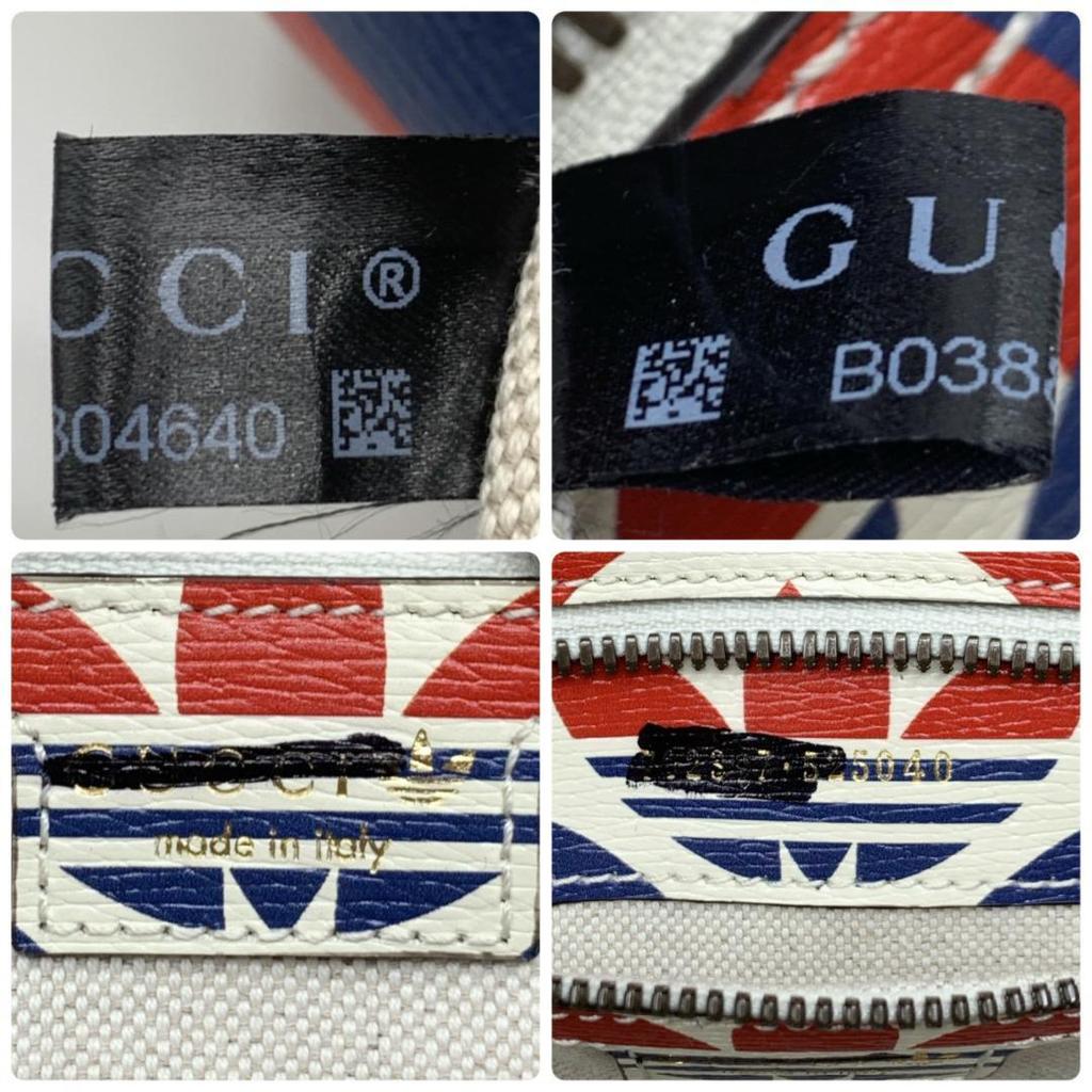 GUCCI ADIDAS Collaboration Double Branded Multi Color 2Way Duffle Bag Sherry Line Mini Boston Shoulder Bag Leather