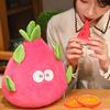 Dinosaur Plush Toy Reversible Dragon Fruit Plushie Transformable Stuffed Dino Doll Pillow Home Office Bedroom Decoration Kids Adults Gift