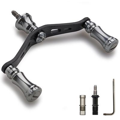 Mâner mulinetă HEIGHTEN 90 mm Shimano Daiwa General Carbon Cloth Mâner manivelă din carbon pentru mulinetă spinning Chess Series 1.5K (Gunmetal) (783)