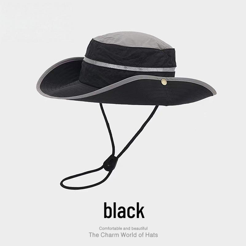 Men's Quick-Dry Color Block Sun Hat, UPF Sun Protection, Waterproof & Breathable; Ideal for Spring/Summer Outdoor Hiking & Sports.