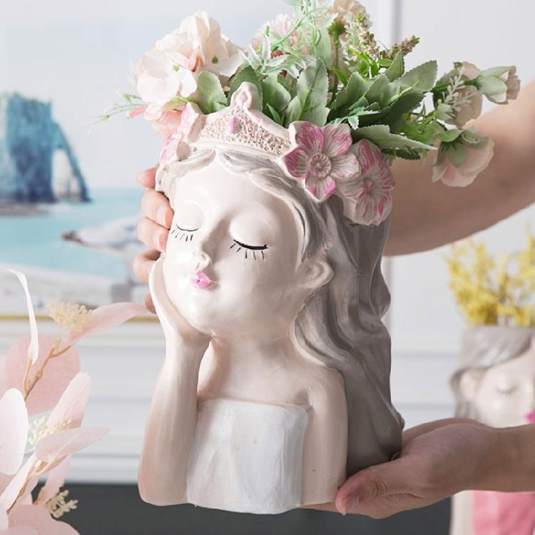 Flower Pot Silicone Mold Crown Girls Pen Holder Mold for DIY Succulent Planter