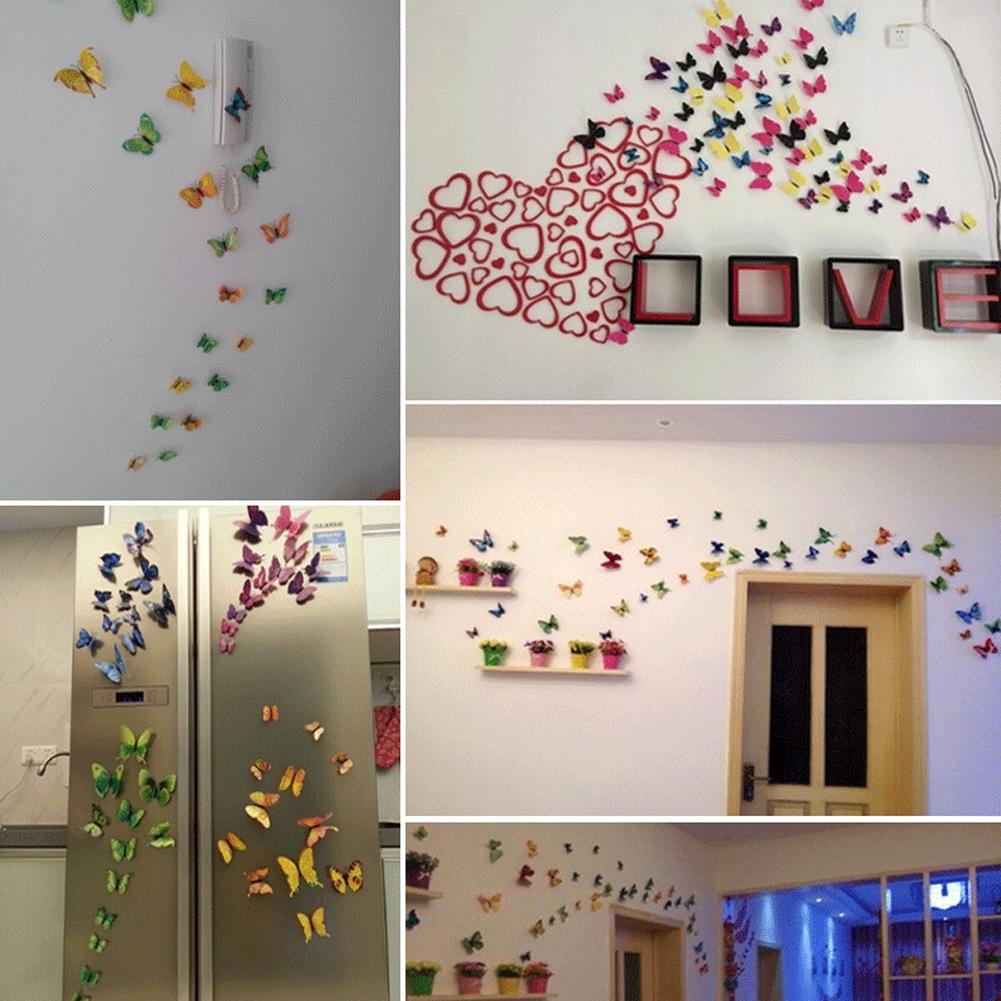 12pcs PVC Butterfly Wall Stickers Wedding Party Butterflies Room Decoration