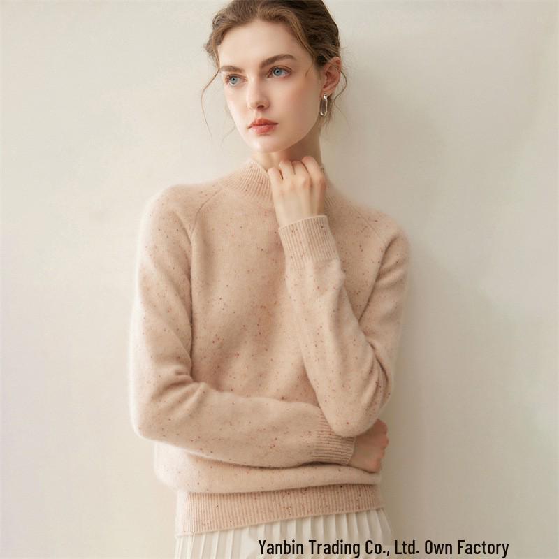 Autumn Winter Women's Cashmere Knit Turtleneck Pullover 