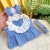 Pet Spring and Summer Princess Dress, Dog, Cat, Denim Harness Dress, Teddy Dog, Clothes, Cat