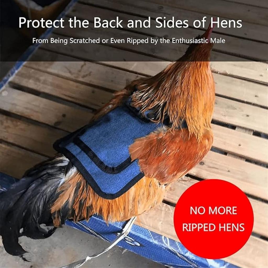 Hen Saddle Sweater Clothes, 3 Pieces Premium Chicken Saddles with Stretchy Strap, Birds Protector for Back and Sides, Poultry Accessories for Hens