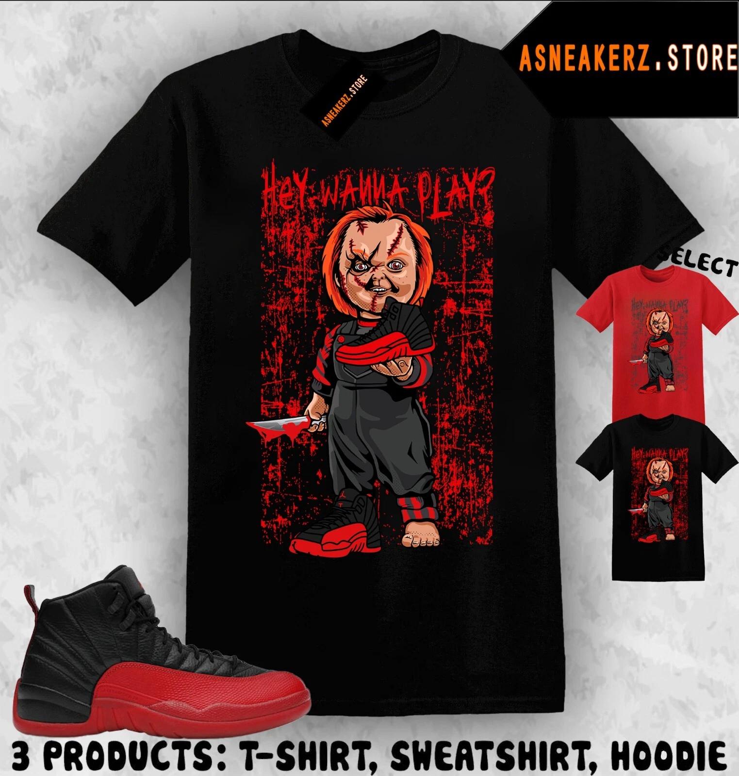 

Tee Shirt Matching AJ 12 Flu Game To Match Sneaker Sneakerhead Chucky T shirt 4XL
