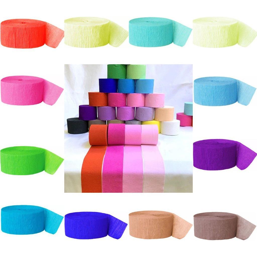 Crepe Paper 82ft Party Streamers Roll Birthday Wedding Hanging Diy Decor Craft