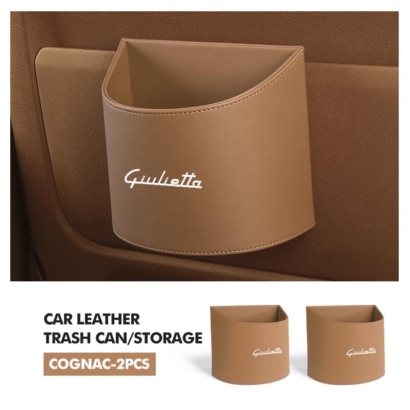 Car Stickers For Alfa Romeo Leather Car Logo Water Cup Organizer Holder Hanging Waterproof Trash Bin For Alfa Romeo Giulietta 94