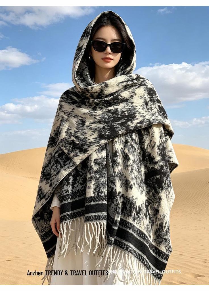 Bohemian Ethnic Shawl for Women's Tibet Travel & Photography