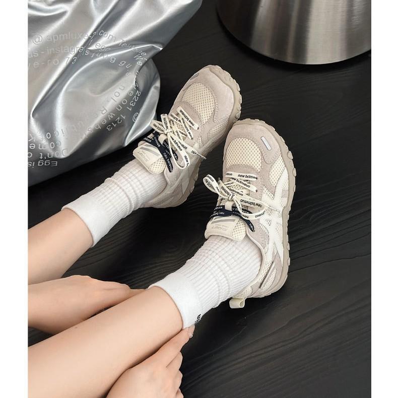 Dexun shoes women's 2025 new round head breathable mesh red super fire Forrest Gump shoes Internet celebrities the same casual sports shoes