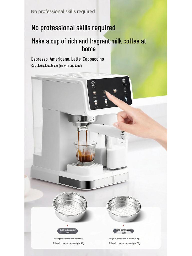 Italian Fancy Coffee Machine with Milk Tank, Auto Frothing, Color Screen, Smart Control, Dual Hot/Cold Extraction
