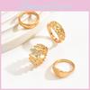 Geometrische Metalen Ringenset Voor Mannen En Vrouwen Met Galvanische Afwerking Voor Trendy Modeaccessoires