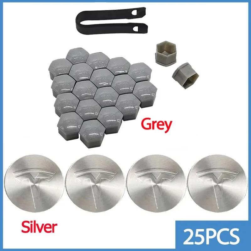 

Car Sticker Tesla 56mm Car Wheel Center Hub Caps Valve Cap Lug Nut Protective Covers for Tesla Model3 Model Y S X 25pcs 29pcs Mo
