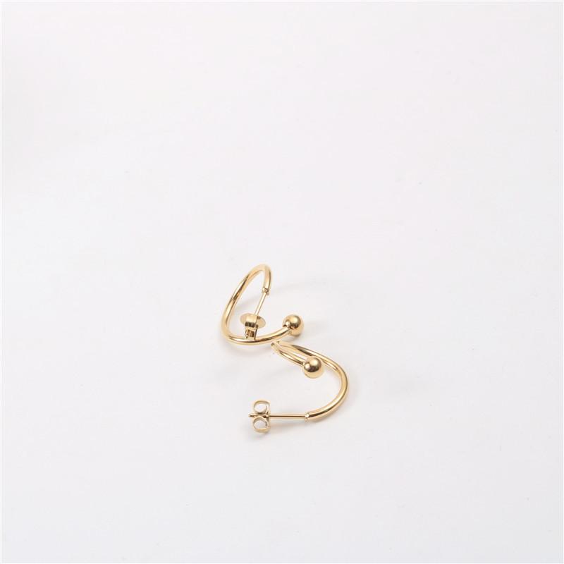 New PVD Gold Plated Stylish Curved Hoop Earring Stainless Steel Simple Earring золотой