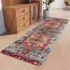 VIKAMA Bohemian Corridor Area Rug Vintage Pattern Corridor Balcony Floor Mat Anti-Slip Kitchen Bedroom Long Rug Home Decoration