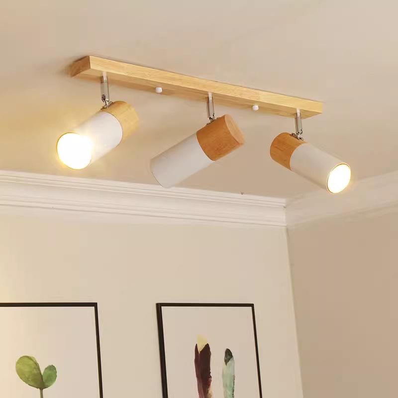 Ceiling Light Spotlight LED Single Head Three Heads Black and White Indoor Living Room Bedroom Exhibition Study Light Decoration