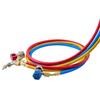AC Manifold Gauge Set for R134a R404A R1234yf R22 Refrigerant, 3 Way AC Gauge with 1.5m Hoses, Adapters, Quick Couplers, Can Taps for Automotive Air