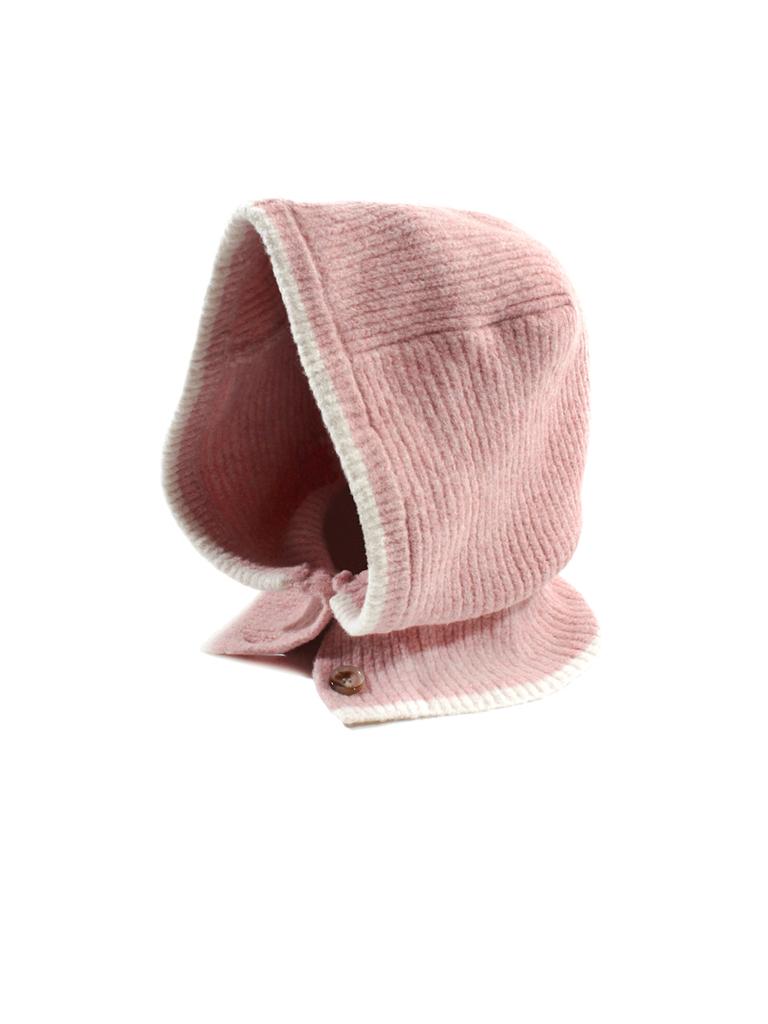 LORDLOAR Knit Button Balaclava Pink