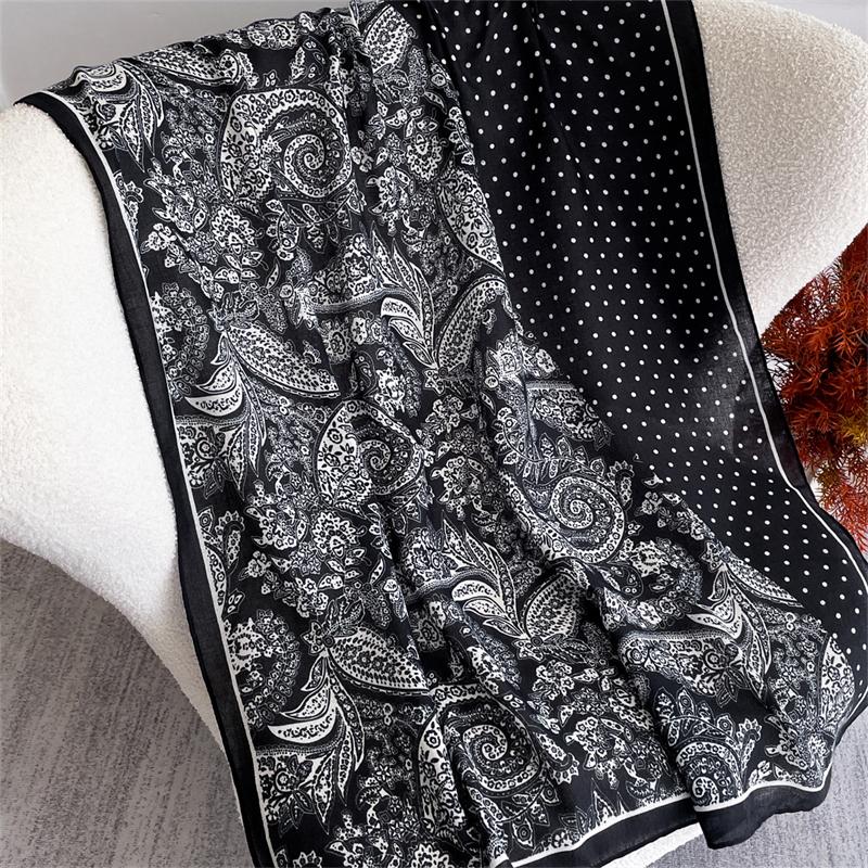Red Paisley Cotton Linen Scarf Shawl For Women Print Soft Scarves Student Spring Warm Foulard Warp Poncho Female Echarpe Stole