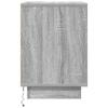 Nightstand with LED Lights Grey Sonoma 38 x 34 x 50 cm