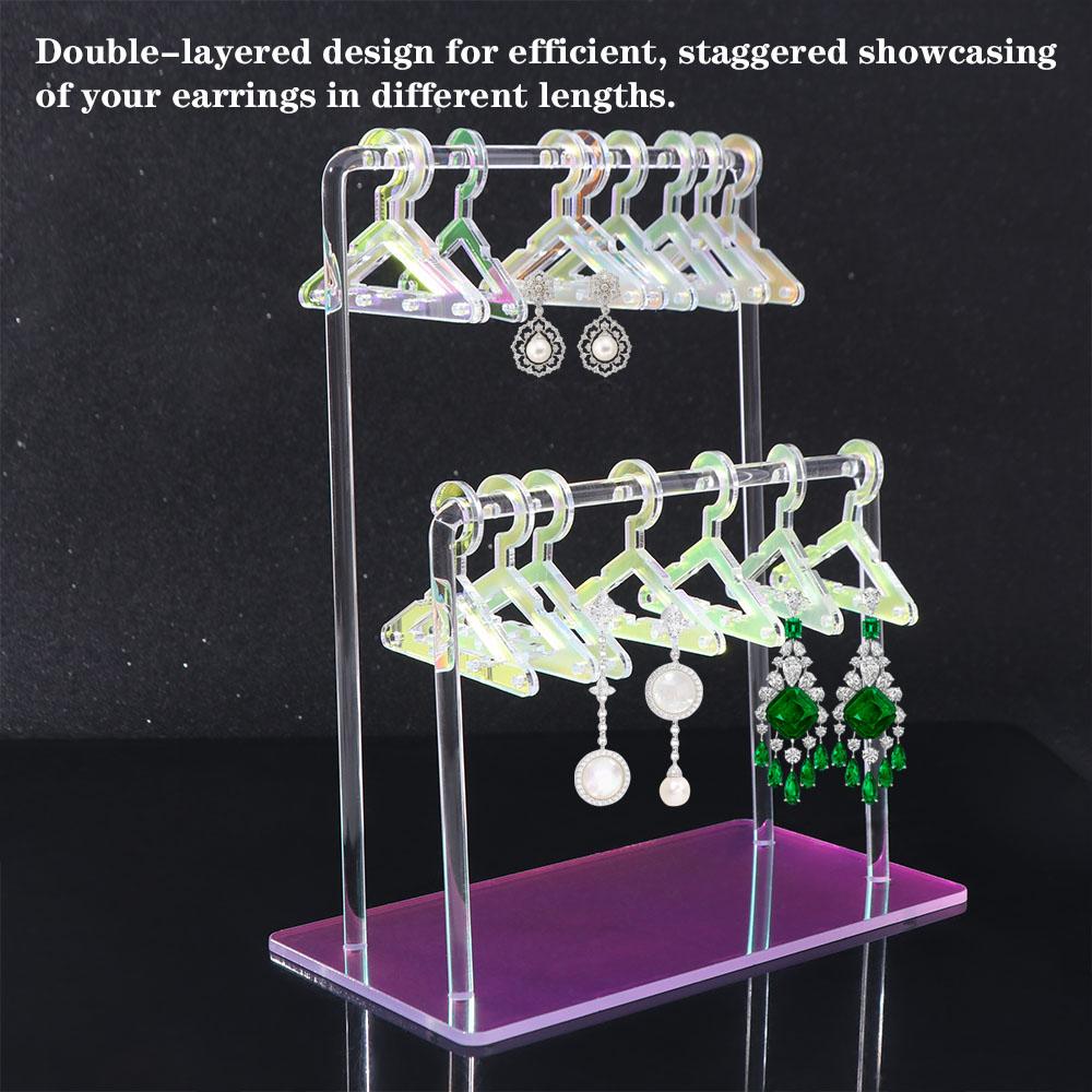 Jewelry Organizer 16pcs Hangers Shaped Jewelry Holder Clothes Hanger Ear Studs Stand  Women Girls