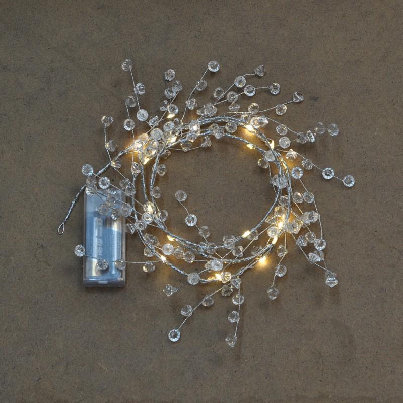 1pc Smart LED Copper Wire Lights , Pearl-Shaped String Lights, Battery-Powered for Home, Holiday Decor, Christmas & Weddings