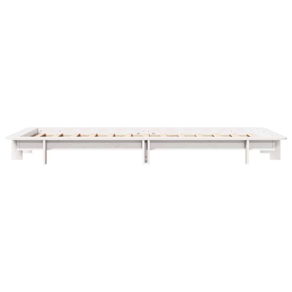 Vidaxl Bed Frame Without Mattress, White, 90X200 Cm, Solid Pine Wood
