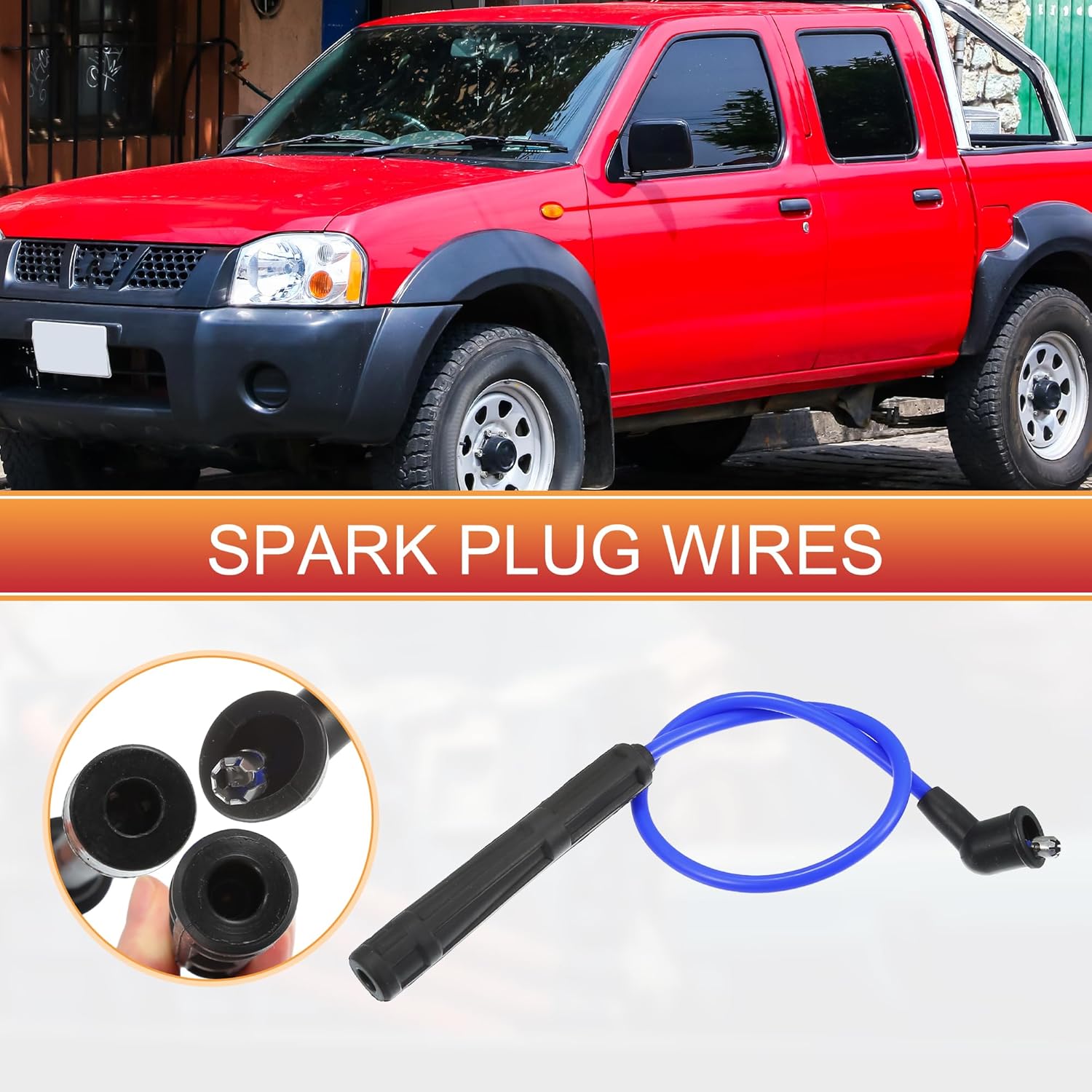 

ACROPIX Car Spark Plug Coil Wires Ignition Coil Harness Cable Fit for Nissan Frontier Pathfinder Xterra 3.3L No.224500W025/224404S127 - Pack of 6