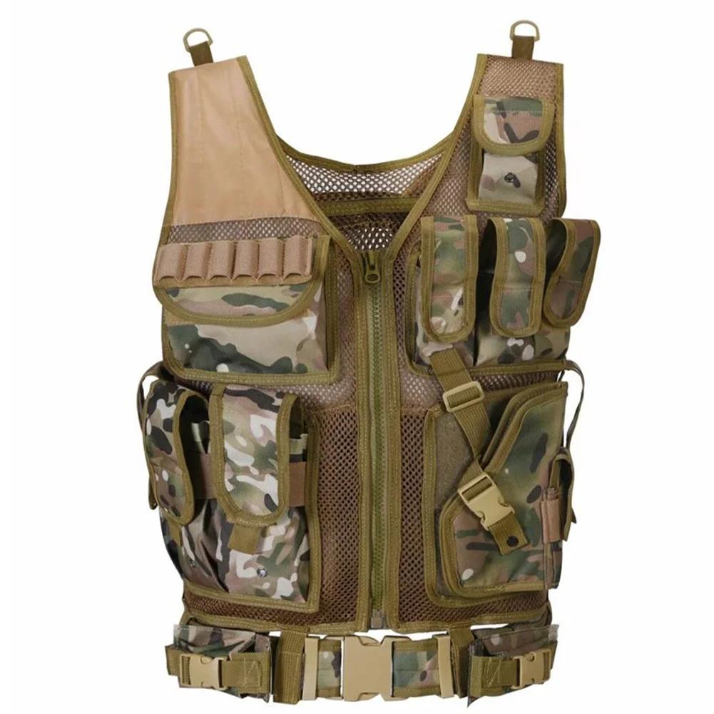 Nylon Molle Vest Multi-Pocket Combat Body Armor Vests Plate Carrier Vest Hunting Outdoor CS Game Airsoft Training Jacket