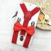 Boys Girls Kids Adjustable Elastic Y-Back Braces Baby Suspenders Set Bow Tie Butterfly NeckTie Weddi