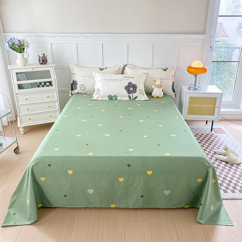 White Tulip Flower Flat Sheet Cotton Cartoon Bunny Blue Bed Sheet Set for Boys Girls Lovely Floral Rabbit Botanical Bed Cover