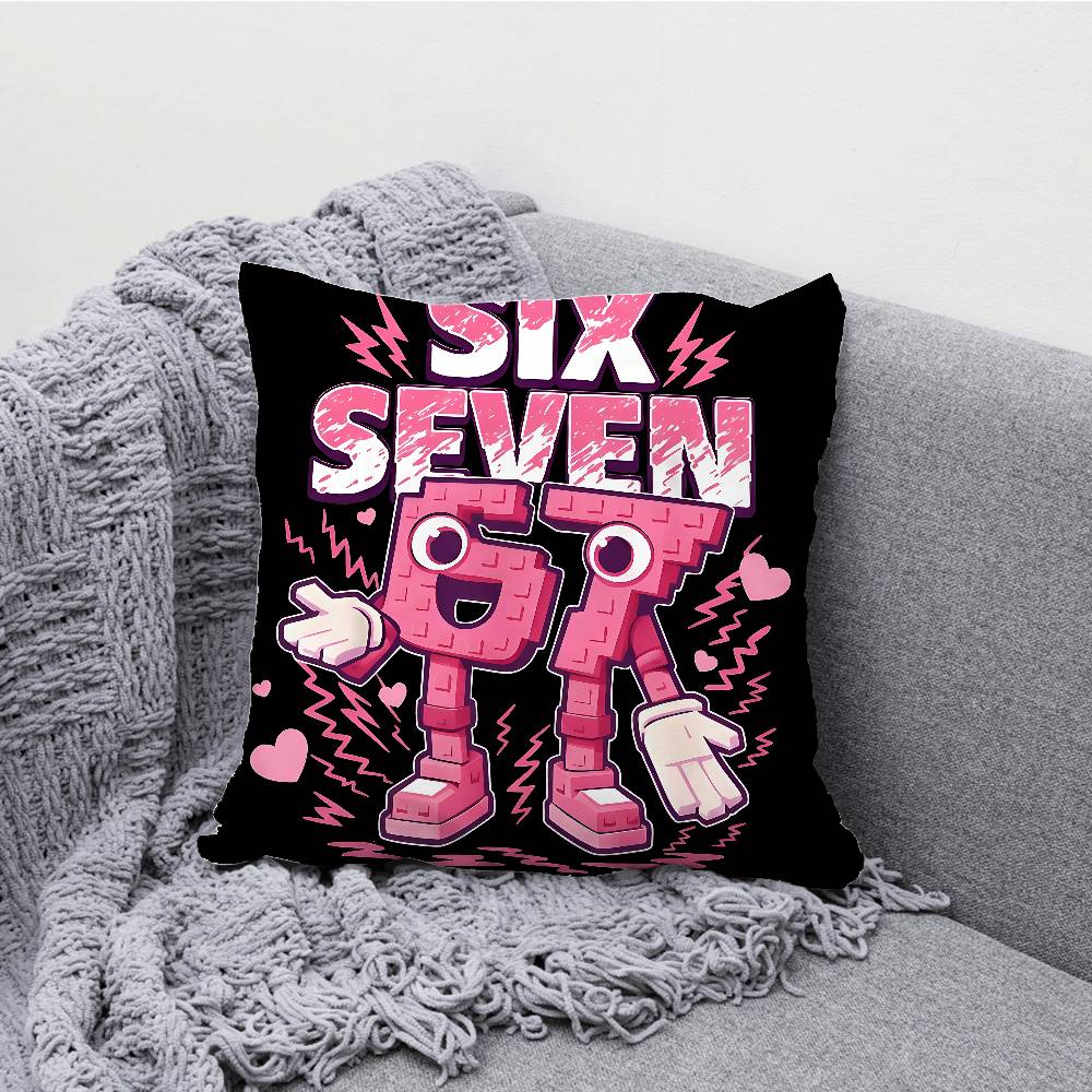 Sześć Siedem 67 S-Kradzież A B-Zgnilizna Mózgu Poszewka na Poduszkę Rzutową Na 45x45cm 55x55cm 30x30cm Kwadratowa Poszewka na Poduszkę Samochodową Wystrój Domu Sypialni Prezent